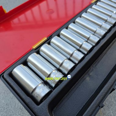 JTC K3161 Bộ đầu tuýp dài 6 cạnh 6-22mm 16 chi tiết Đài Loan