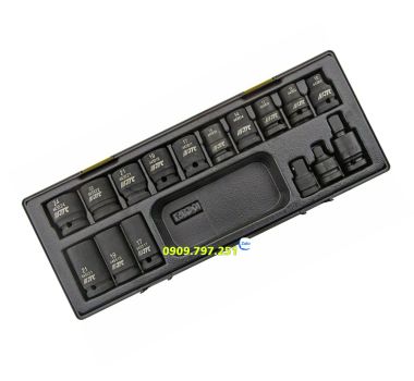 Bộ đầu tuýp đen 6 cạnh loại ngắn 10-24mm JTC K4161