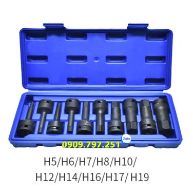 Bộ đầu tuýp lục giác H5 H6 H7 H8 H10 H12 H14 H16 H17 H19