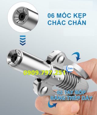 Đầu kẹp bơm mỡ, kẹp bơm mỡ 6 chấu