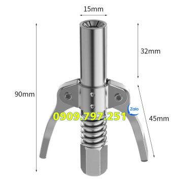 Đầu kẹp bơm mỡ, kẹp bơm mỡ 6 chấu