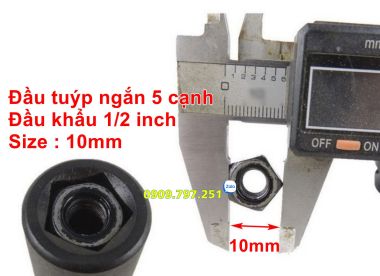 Đầu khẩu đầu tuýp 5 cạnh 10mm