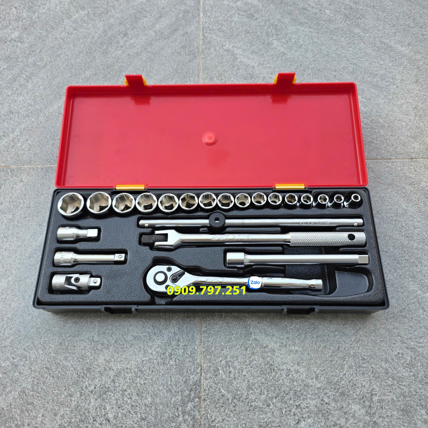 JTC K3231 Bộ đầu tuýp ngắn 3/8 inch 6 cạnh 23 chi tiết Đài Loan