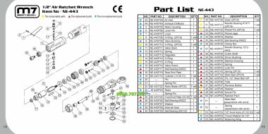 NE-443 Súng bắn ốc tay ngang 1/2″ hãng M7 Đài Loan