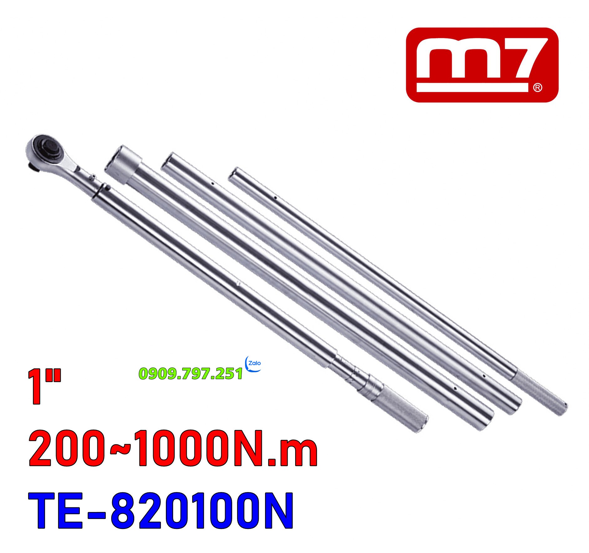 TE-820100N Cờ lê cân lực 1 inch 200-1000Nm hãng M7 Đài Loan